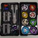 Battle Spinning Top Set with 12 Colorful Tops, Launchers and Accessories, Combat Game Collection