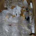 YEDAORL Modern Gold Crystal Fandelier Ceiling Fans with Lights and Remote,Chandelier Fan for Girl's Bedroom,Living Room