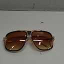 Oversized 70s Aviator Sunglasses for Men Disco Sun Glasses Cool Designer Tinted Shades Gold Alloy Frame (Gradient Brown)