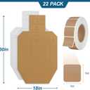 Shooting Targets for the Range, 30 x 18 Inch Silhouette Cardboard Targets for Tactical Practice Competitions with Paster, 22 Pack