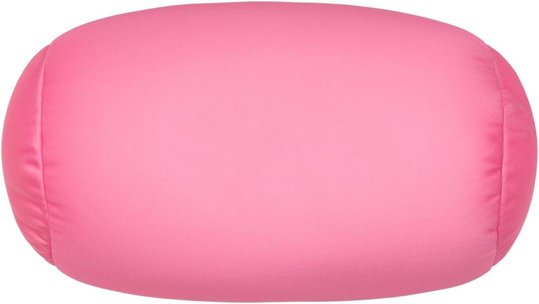 Squishy Microbead Neck Pillow, 7Inch x 12Inch Soft Travel Body Bed Pillow Bean Pillow for Kids Adult Chair Sleeping Car Seat, Fun Dormroom (Pink)