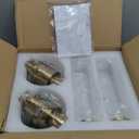 Gold Wall Sconces Set of 2, Hardwired Bathroom Vanity Light Fixture, Brass Sconce Wall Lighting, Modern Wall Light Set of Two, Cylinder Lamp for Bathroom Mirror Hallway Bedroom (Bulbs Required) (Clear Glass)