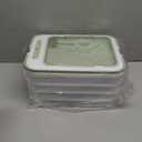 4 Layers Dumplings Storage with Dumpling Maker & Spoon & Dumpling Wrapper Space, Box Organizer Stackable for Various Small Desserts & Cookies with Buckle, Lid & Handle for Fridge, White-Green