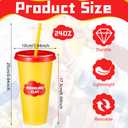 Willinglong 30 Pack Back to School Cups with Lids and Straws Bulk 24 oz Reusable Plastic Tumblers Coffee Modeling Clay Cups Party Favors for Birthday Gifts Summer Pool Supplies