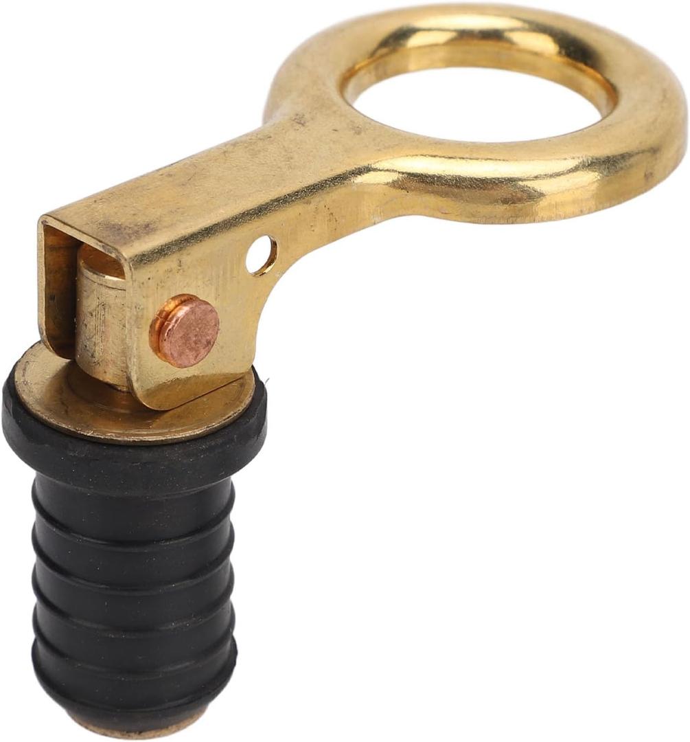 Rubber Brass Marine Drain Plug for Boat Yacht (0.6inch)