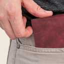 TheAntiq Leather Wallet for men with RFID Blocking, Gift for Him, Bifold Wallets with 9 Credit Cards 1 ID Window, Wallet for Men, Men's Purse, Currency Organiser Single ID Wallet (Red)