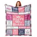 Hibolen 50th Birthday Gifts for Her Blanket 50"x60", 50th Birthday Gifts for Women, 50th Birthday Decorations, Best Gift for 50th Birthday/50 Year Old Woman, 50 Year Old Gift, 1976 Birthday Gift Ideas