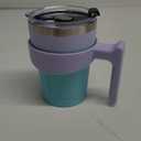 BJPKPK 10 oz Tumbler With Handle And Straw Stainless Steel Insulated Tumbler Cups For Water Or Ice Coffee,Lavender Green