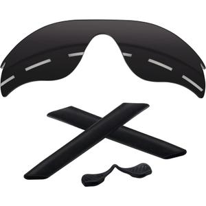 1.6MM Polarized Replacement Lenses & Rubber Kits for Oakley RadarLock Path Family Sunglasses (Carbon Black - Polycarbonate Polarized)