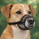 Dog Muzzle for Large Dogs Breathable Air Mesh Muzzle for Large Sized Dog | Mussels for Dogs Grooming | Muzzles to Prevent Biting Barking Chewing | Allows Panting and Drinking