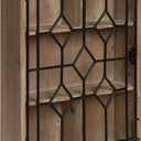 Kate and Laurel Megara Decorative Wooden Wall Hanging Curio Cabinet for Open Storage with Decorative Black Iron Door, Rustic Brown (16x24)