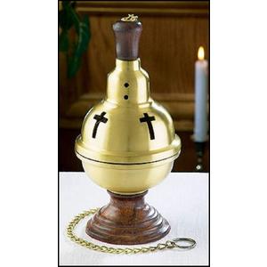 Censer On Wood Base - 4 1/2" Diameter, 9" High