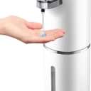 Automatic Liquid Soap Dispenser, 12.8oz/380ml Wall Mount Touchless 4 Adjustable Soap Levels,Liquid Hand Soap Dish soap USB Rechargeable with Infrared Motion Sensor for Bathroom,Kitchen,Office (Whtie)