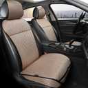 Auto Newer Luxury Breathable Car Seat Cover Fit Four Seasons, Universal Front of Car Seat Cushions, Bottom Seat Covers of Full Wrapped Edge,Universal Fit for 95% Cars,SUV,Pickup(Beige2PCS)