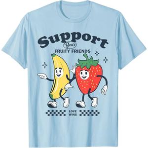 Funny Pride Support Your Fruity Friend LGBTG Gay Lesbian T-Shirt, Size: S