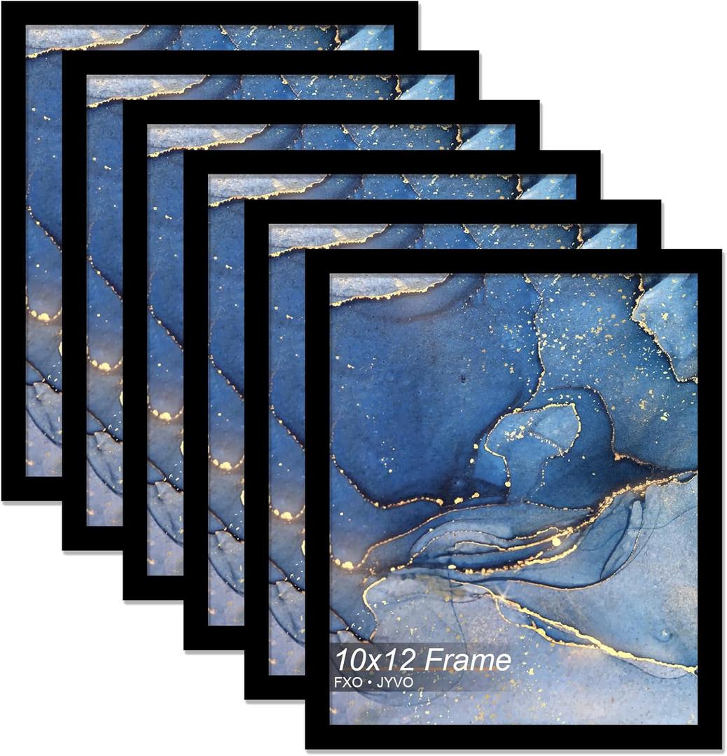 10x12 Picture Frame Set of 6, Black Frame for 10 x 12 Inch Picture Poster Photo, Light Weight and High Transparent 10 by 12 Frame for Wall - 6 Pack/Black/10 x12