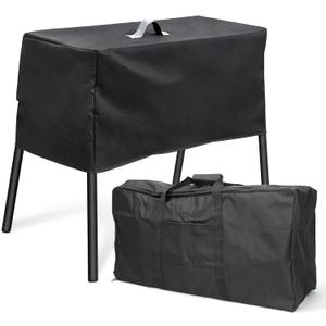 QuliMetal Patio Cover and Carry Bag for Camp Chef 2 Burner Stove, Stove Grill Cover and Carry Bag for Camp Chef Stove EX60P, EX60LW, EX60PP, EX60B, EX280LW, EX170LW, Gas One B-5000 B-4545 B-4900, Black