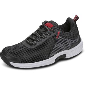 REDACTED Men's Orthopedic Edgewater Stretch Knit Walking Sneaker, Black, Size 9 Wide