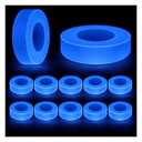 Deekin 6 Pcs Ice Hockey Puck Glow in The Dark Pucks Floor Party Pucks Bulk Street Hockey Puck for Adults Outdoor Gifts Practicing & Training (Blue)