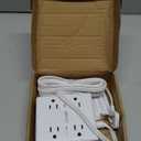 10Ft Extension Cord with Multiple Outlets, Flat Plug Surge Protector Power Strip 10 Ft Long Cord, 8 Outlets & 4 USB Ports (2 USB C), Desk Charging Station for Home Office, College Dorm Room Essentials (White)