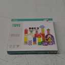 Just Play Disney Wooden Toys Mickey Mouse & Friends Block Set, 28-Piece Set Includes Mickey Mouse, Minnie Mouse, and Pluto, Kids Toys for Ages 18 Month