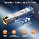 Cable Matters 10GBASE-T SFP+ to RJ45 Copper Ethernet Transceiver Module for Cisco, Ubiquiti, TP-Link, Netgear, D-Link, MikroTik, and Supermicro Equipment