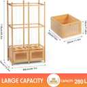 Stuffed Animal Storage with Two Wooden Drawers, 280L Extra Large Capacity Plush Toy Organizer Tower, Solid Wood Stuffed Animal Zoo Storage for Bedroom, Playroom&Home Organization