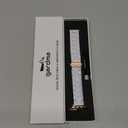 Luxury Resin Compatible with Apple Watch Band - Lightweight Perma Compatible with Apple Watch Bands for Women and Men, iWatch Bands Solace Bands for 38mm 40mm 41mm 42mm 44mm 45mm 49mm Ultra, SE, Series 8 7 6 5 4 3 2 1 (Matte Finish - Pure White with Rose Gold Hardware)