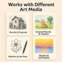 180g Thick Sketch Paper 70% Pure Wood Pulp 8.5x11 120 Sheets for Drawing & Art Creation