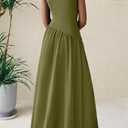 PRETTYGARDEN Women's Maxi Sundress Casual Summer 2025 Sleeveless Asymmetrical Drop Waist Patchwork Long Flowy Tank Dresses (L)