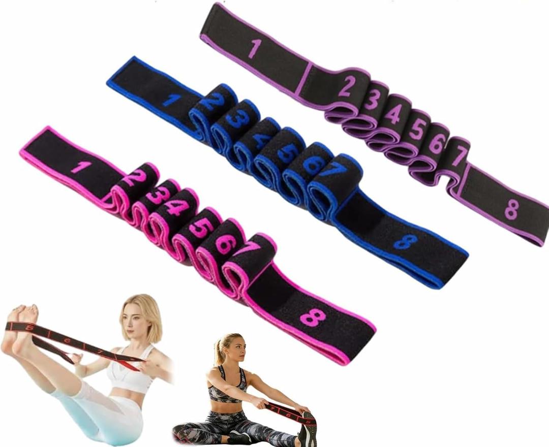 Fitness Resistance Bands with Handles, 2026 Upgrade Fitness Resistance Band for Stretching and Yoga, Fashion Puller Exercise, Adjustable Leg Stretcher Bands for Full Body Stretching Shaping