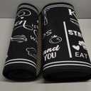 Voanos Black and White Kitchen Rugs, Non Skid Washable Microfiber mats for Kitchen Floor, Kitchen Rules Theme Cushioned Runner Rug Decor Sets of 2, Size 17"x 47"+17"x 30"