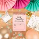 Andaz Press Blush Pink And Rose Gold Glitter Elegant Party, 5X7-Inch Invitations With Envelopes, 60th Birthday, 24-Pack, Double Sided Printing, Birthday Invitations For Women 60th Birthday Invitations