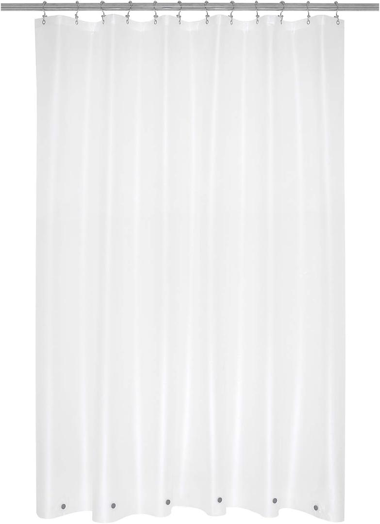 Mrs Awesome Frosted Shower Curtain Liner with 6 Magnets PEVA 8G Heavy Duty Thick Plastic Shower Curtain for Bathroom, Waterproof, 72x72, Frost (2b. Translucent-heavy)