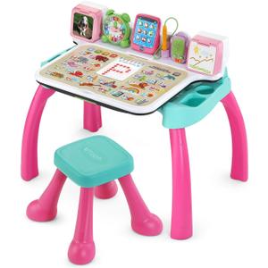 VTech Explore and Write Deluxe Activity Desk (Frustration Free Packaging), Pink, 21.5" x 25.3" x 18.2"