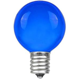 Novelty Lights Incandescent G30 Globe Replacement Bulbs - Outdoor Individual Bulbs for Events, Holiday Parties, Patios, and More - C7/E12 Candelabra Base, 5 Watt Lights (Blue, 25 Pack)