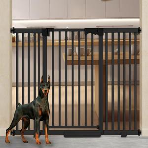 Amibud 41" Extra Tall Baby Gate for Big Dog No Jumping Over, 30-49.2" Wide Pet Safety Gate Indoor for Doorways No Drilling,Auto Close Child Puppy Gates for Stairways Pressure Mounted (Black)