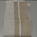 JIALE Tablecloths for Rectangle Tables, Cotton Linen Table Cloth Waterproof Tablecloth Wrinkle Free Farmhouse Dining Tables Cover, Soft Fabric Table Cloths with Tassels, Brown, 55" X 86", 6-8 Seats