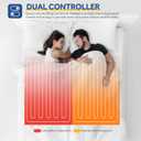 Sealy Electric Blanket Queen Size, Dual Control Soft Sherpa Heated Blanket with 10 Heating Levels & 1 to 12 Hours Auto-Off Settings Over-Heated Protection 84"x90" Machine Washable, Blue