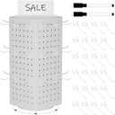 SIBRANT Rotating Pegboard Display Stand With 24 Hooks,Spinning Peg Board Displays,Tabletop Metal Pegboard Shelf for Craft Shows & Fairs, Retail Stores, Vendors Arts and Crafts (White)