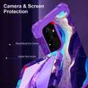 Hocase for Galaxy S24 Ultra Case, Shockproof Heavy Duty Hard Plastic+Soft Silicone Rubber Bumper Hybrid Dual-Layer Protective Case for Samsung Galaxy S24 Ultra 6.8" 2024 - Blue Purple Marble