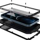 Marrkey for iPhone 12 Pro Max Case,360 Full Body Protective Cover Heavy Duty Shockproof Tough Armour Aluminum Metal Case with Silicone Built-in Screen Protector for iPhone 12 Pro Max 6.7" - Black