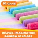 Sidewalk Chalk 52 PCS, Washable & Non-Toxic, 10 Colors Jumbo Chalk Bulk for Chalkboard, Blackboard, Driveway, Playgroud, Outdoor Actitvities