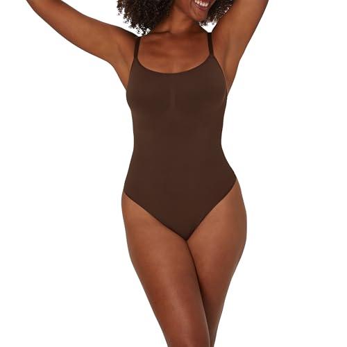 Maidenform Women's Seamless Shapewear, Tummy Control Thong Bodysuit, Firm Control Thong Body Shaper Small