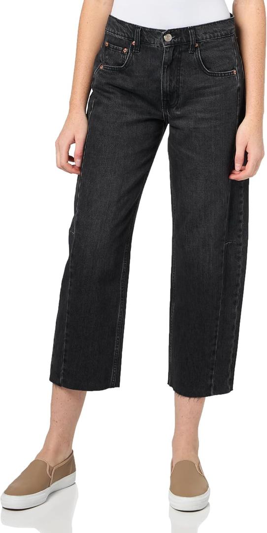 AEROPOSTALE Women's Baggy Barrel Jean (00, Black)