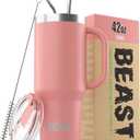 Beast 42 oz Tumbler Stainless Steel Vacuum Insulated Coffee Ice Cup Double Wall Travel Flask (Blossom Pink)