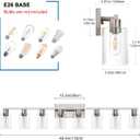8 Light Bathroom Vanity Light Brushed Nickel Bathroom Light Fixtures 8-Light Vanity Lights for Bathrrom Lights Fixtures Over Mirror Large Wall Sconce with Clear Glass Shade