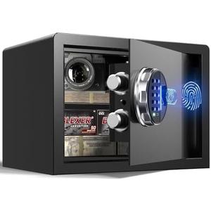 Grimtron Smart Biometric Safe - (0.80 cu. ft.) Fingerprint Lock Box with Silent Mode, Backlit Keypad and LED Light . Size: 13.78x 9.84 x 9.84in