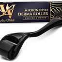 Derma Roller for Skin, Hair & Beard – Women and Men Titanium Microneedling Roller for Face & Scalp, Safe & Easy to Use 0.25mm 3 Pack