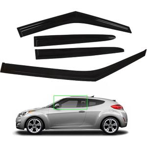 Munirater 4 PCS Side Window Vent Visors Rain Guards Deflectors Smoke Replacement for 2011-2017 Veloster